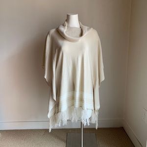Chicos Cream Sweater Poncho, S/M Great Spring/Fall